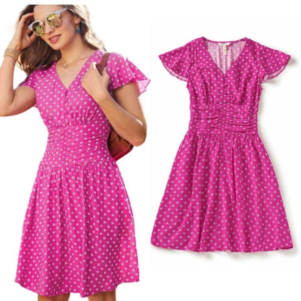 MATILDA JANE Brilliant Daydream Some Moxie Pink Floral Mini Dress Women's Size S